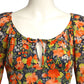 1960s Floral Print L/S Knit Dress, Size 6