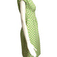1960s Green & White Polka Dot Brocade Dress, Size 4