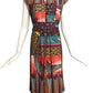 1970s Multi Color Printed Cotton Dress, Size 6
