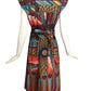 1970s Multi Color Printed Cotton Dress, Size 6
