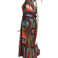 1970s Multi Color Printed Cotton Dress, Size 6
