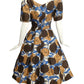 SCAASI- 1960s Floral Linen Dress, Size 6