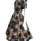 SCAASI- 1960s Floral Linen Dress, Size 6