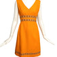 TEAL TRAINA- 1960s Orange Linen Dress, Size 6