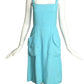 NINA RICCI- AS IS 1970s Aqua Linen Dress, Size 4