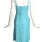 NINA RICCI- AS IS 1970s Aqua Linen Dress, Size 4