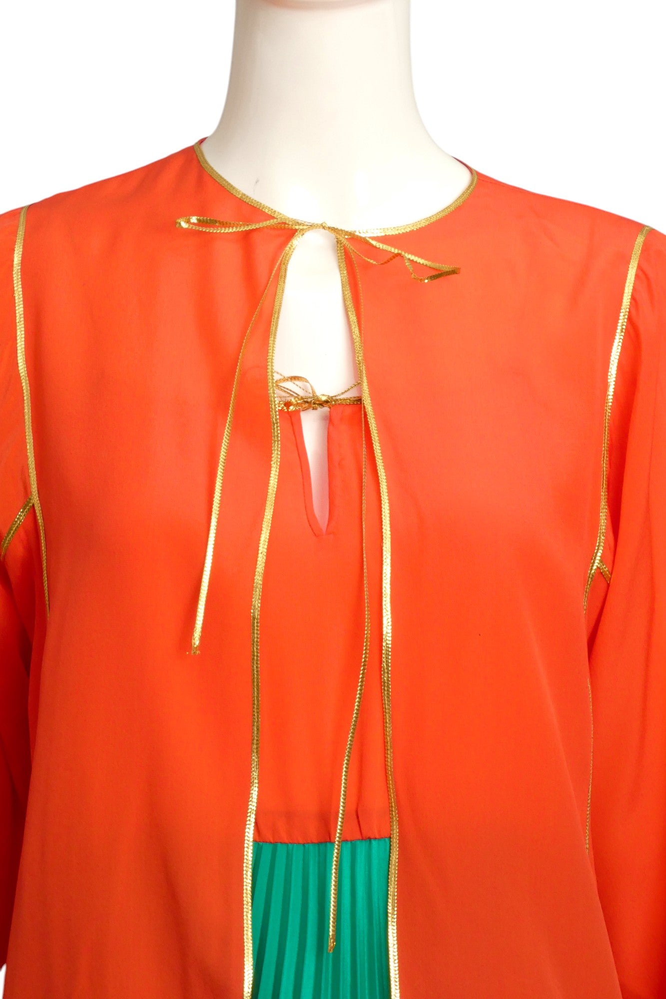 OSCAR DE LA RENTA- 1970s Pleated Gown& Jacket, Size 8