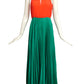 OSCAR DE LA RENTA- 1970s Pleated Gown& Jacket, Size 8