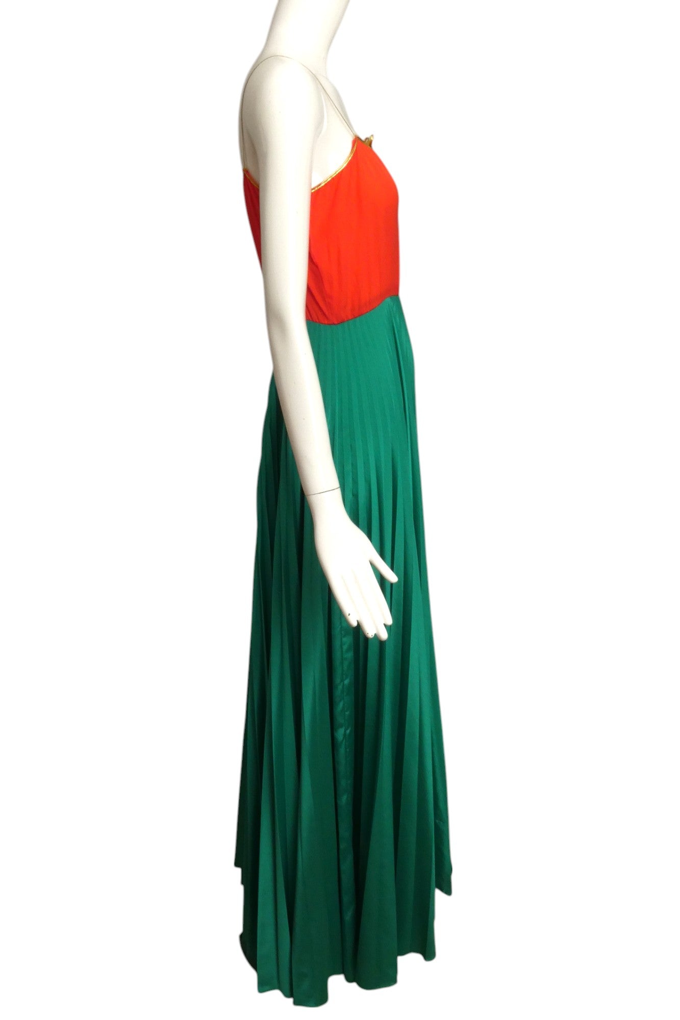 OSCAR DE LA RENTA- 1970s Pleated Gown& Jacket, Size 8