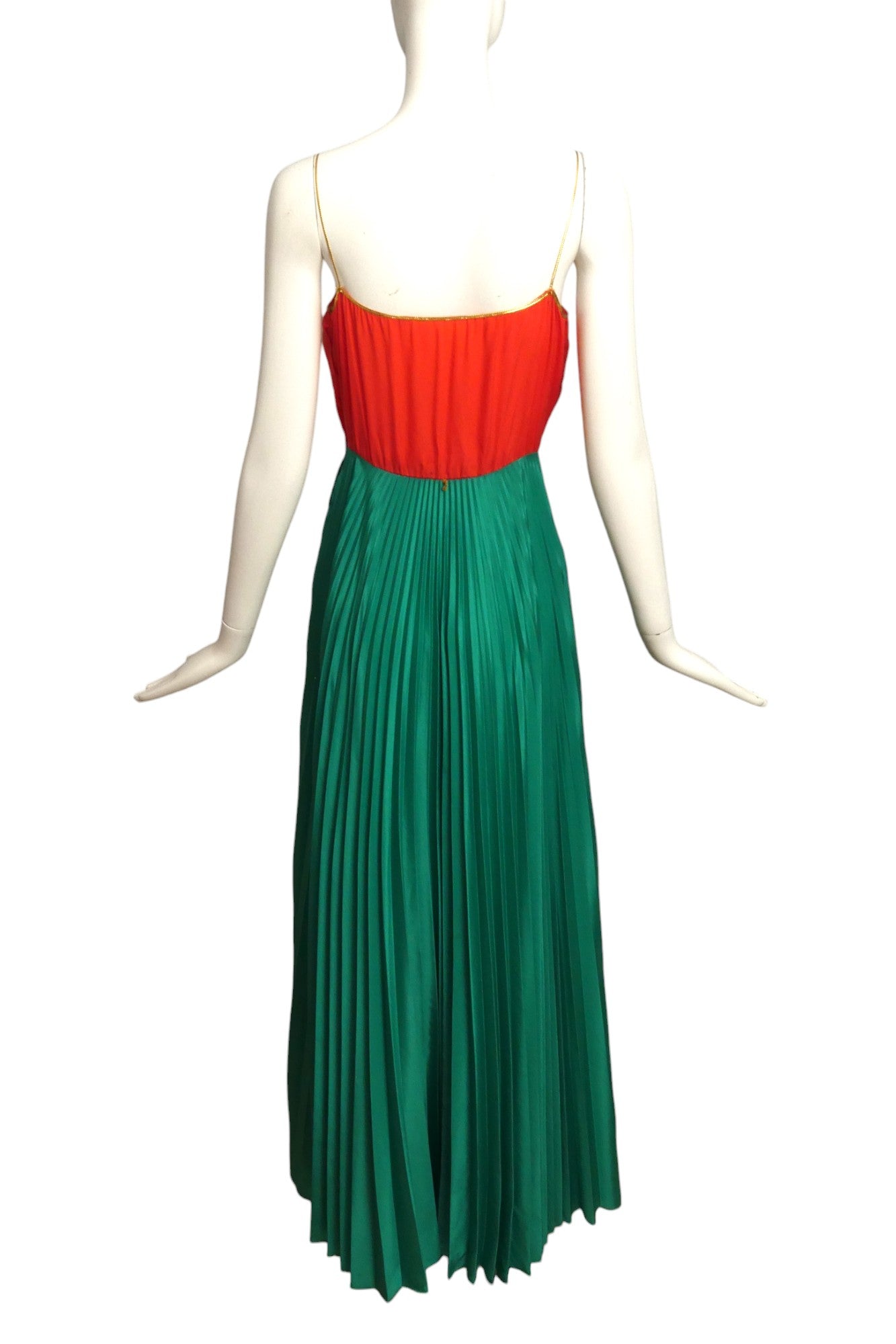 OSCAR DE LA RENTA- 1970s Pleated Gown& Jacket, Size 8