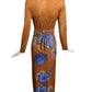 1970s Quiana Print Maxi Dress, Size 8