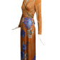 1970s Quiana Print Maxi Dress, Size 8