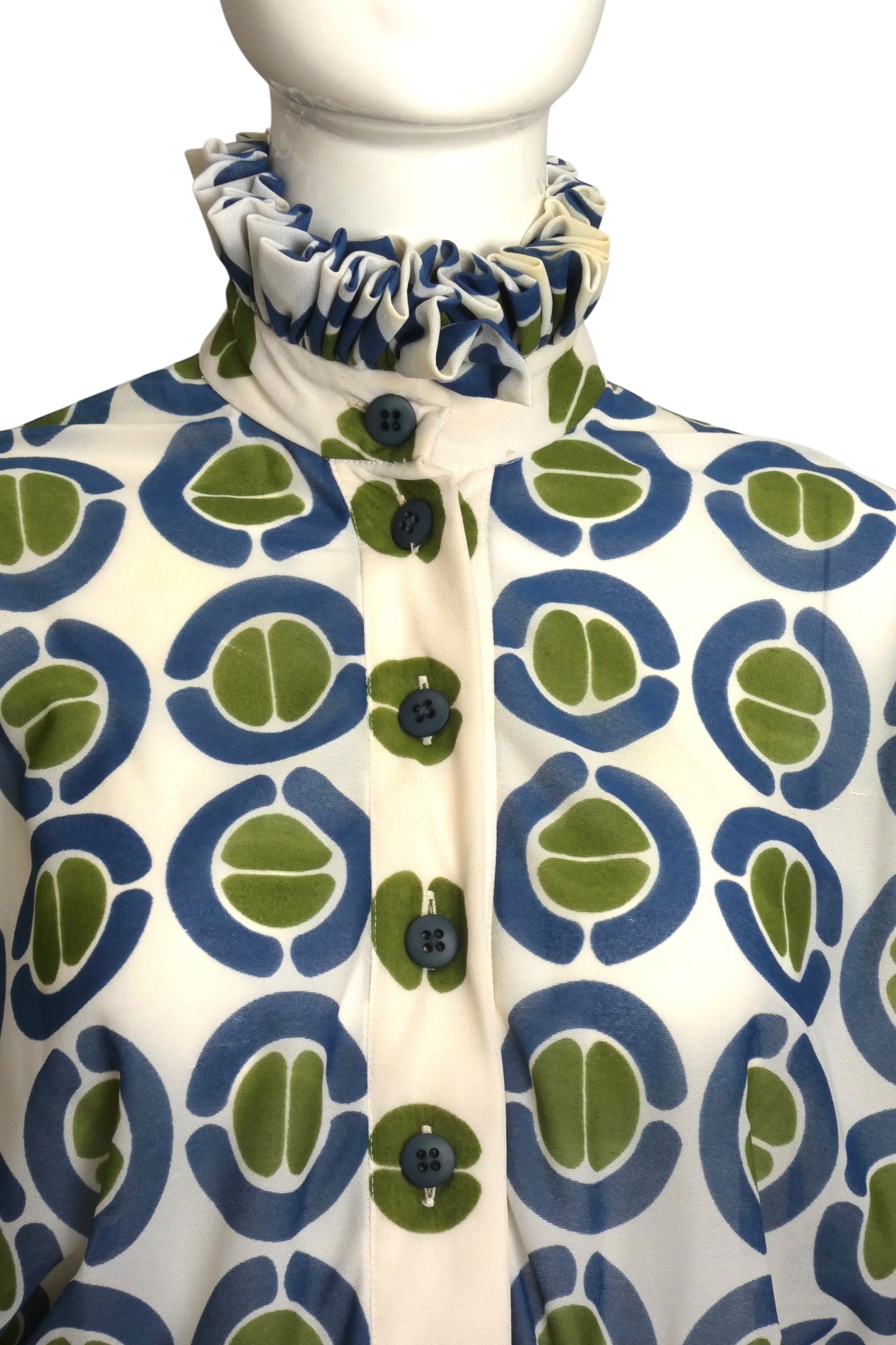 1970s Geo Print Maxi Dress, Size 6