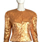 PIERRE CARDIN- 1980s Quilted Copper Lamé Jacket, Size 8