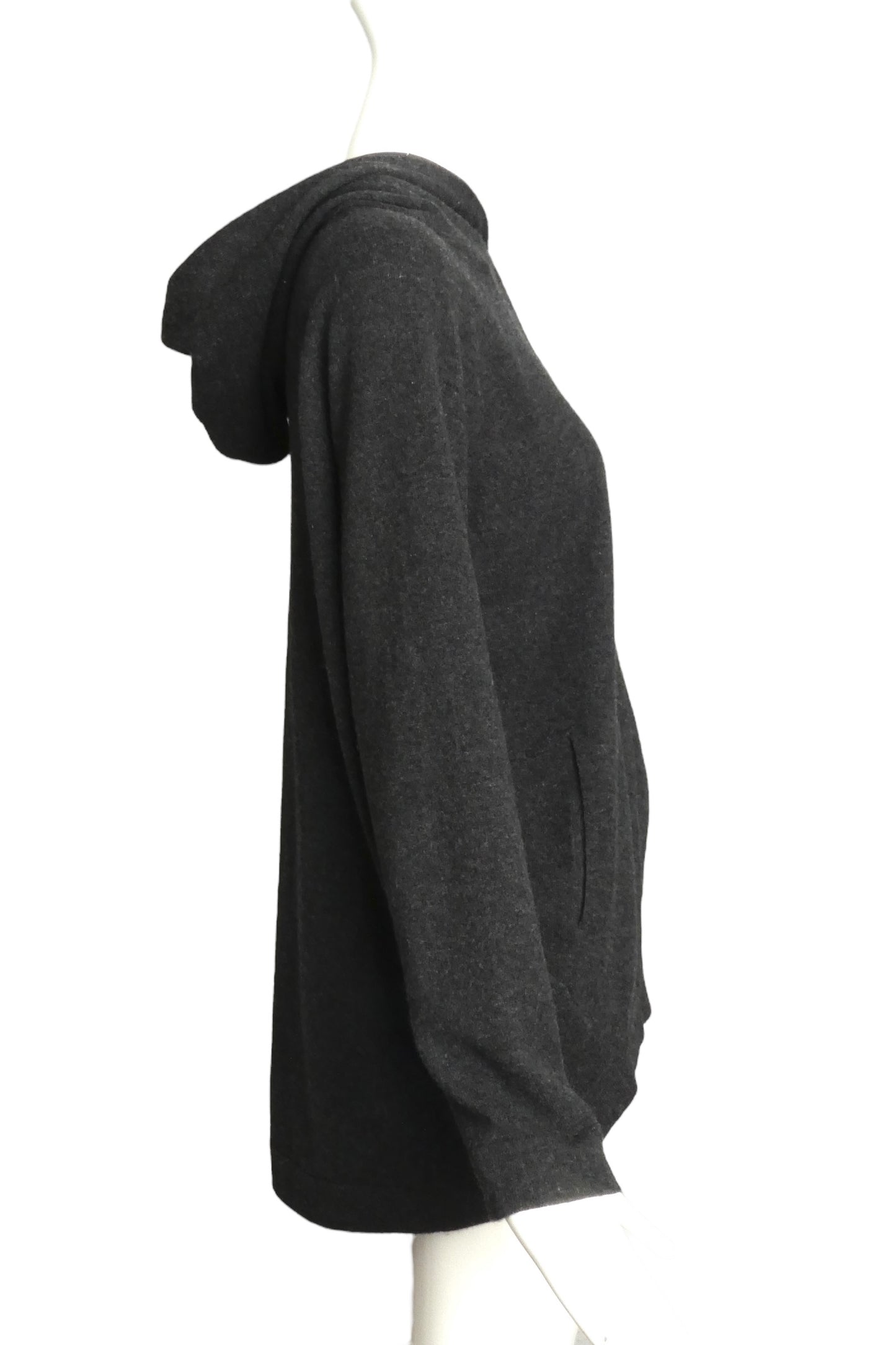 BRUNELLO CUCINELLI- Grey Cashmere Hoodie Jacket, Size 10