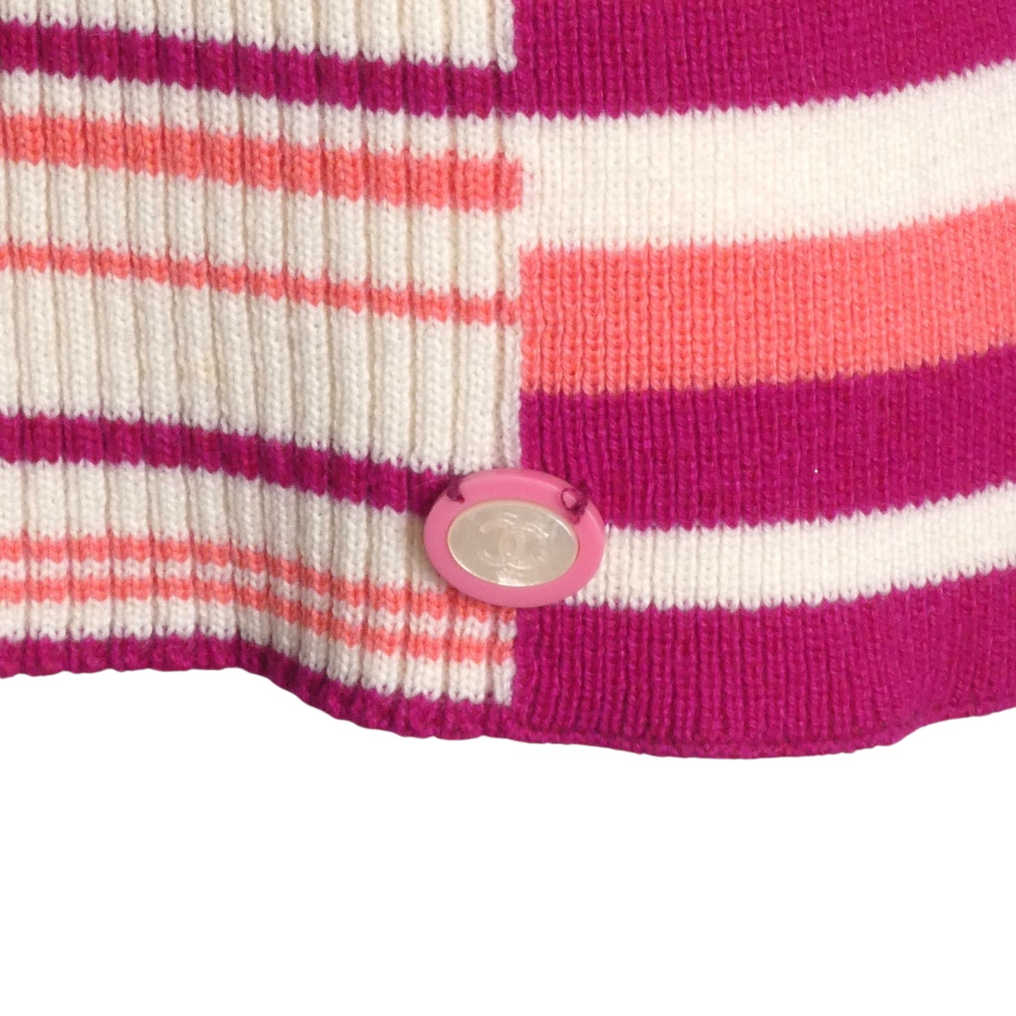 CHANEL- 2019 Multi Color Striped Turtle Neck Sweater, Size 6
