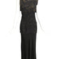 1930s Black & Gold Crepe Evening Gown, Size 8