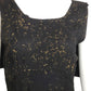 1930s Black & Gold Crepe Evening Gown, Size 8