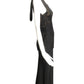 1930s Black & Gold Crepe Evening Gown, Size 8