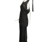 1930s Black & Gold Crepe Evening Gown, Size 8