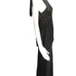1930s Black & Gold Crepe Evening Gown, Size 8