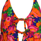 1970s Multi Color Floral Halter Dress, Size 10