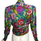 EMANUEL UNGARO- 1980s  Floral Print Silk Blouse, Size 10