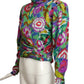 EMANUEL UNGARO- 1980s  Floral Print Silk Blouse, Size 10