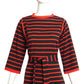 1970s Black & Red Stripe Knit Sweater, Size 8