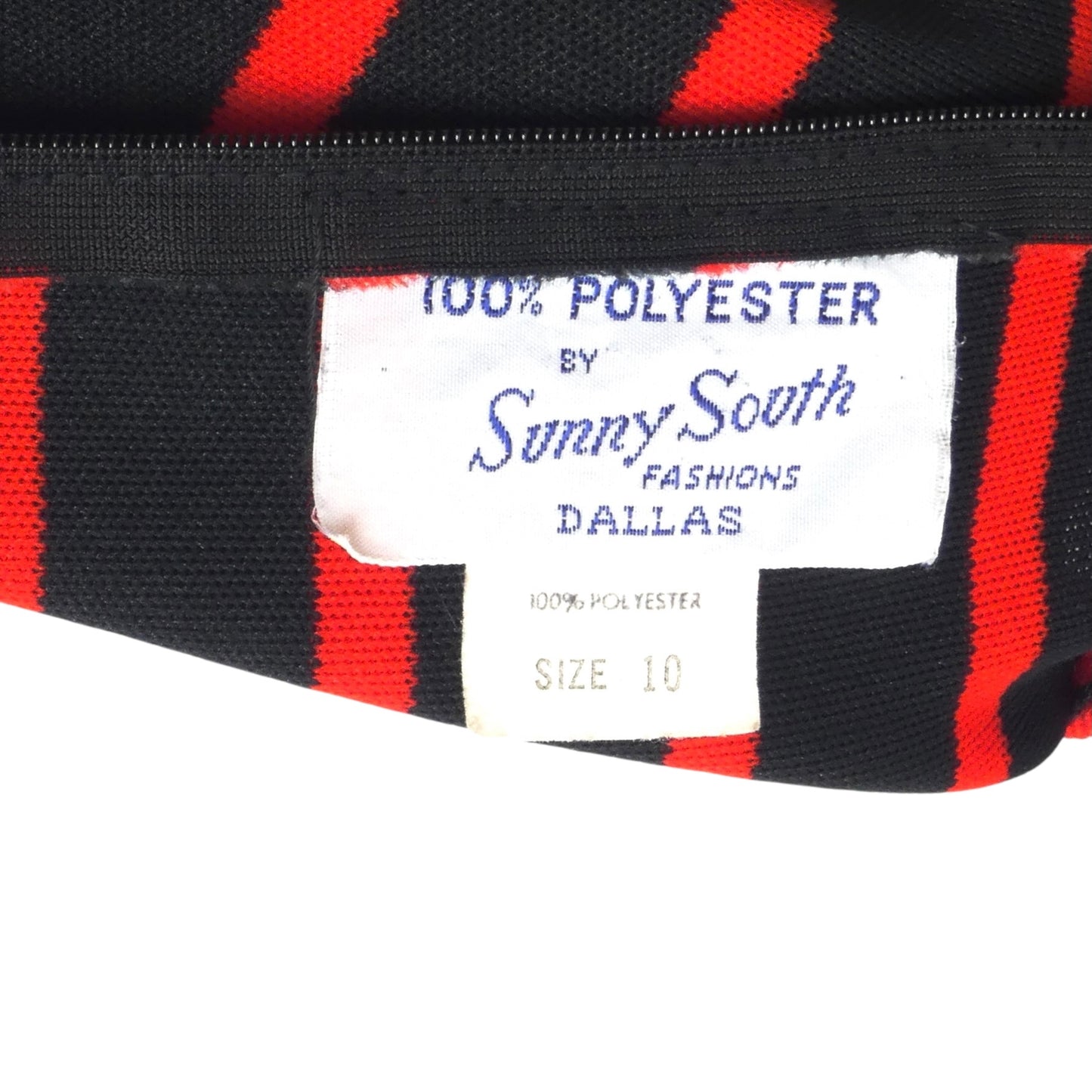 1970s Black & Red Stripe Knit Sweater, Size 8