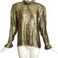 LOUIS FERAUD- 1980s Metallic Lame Blouse, Size 8