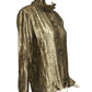 LOUIS FERAUD- 1980s Metallic Lame Blouse, Size 8