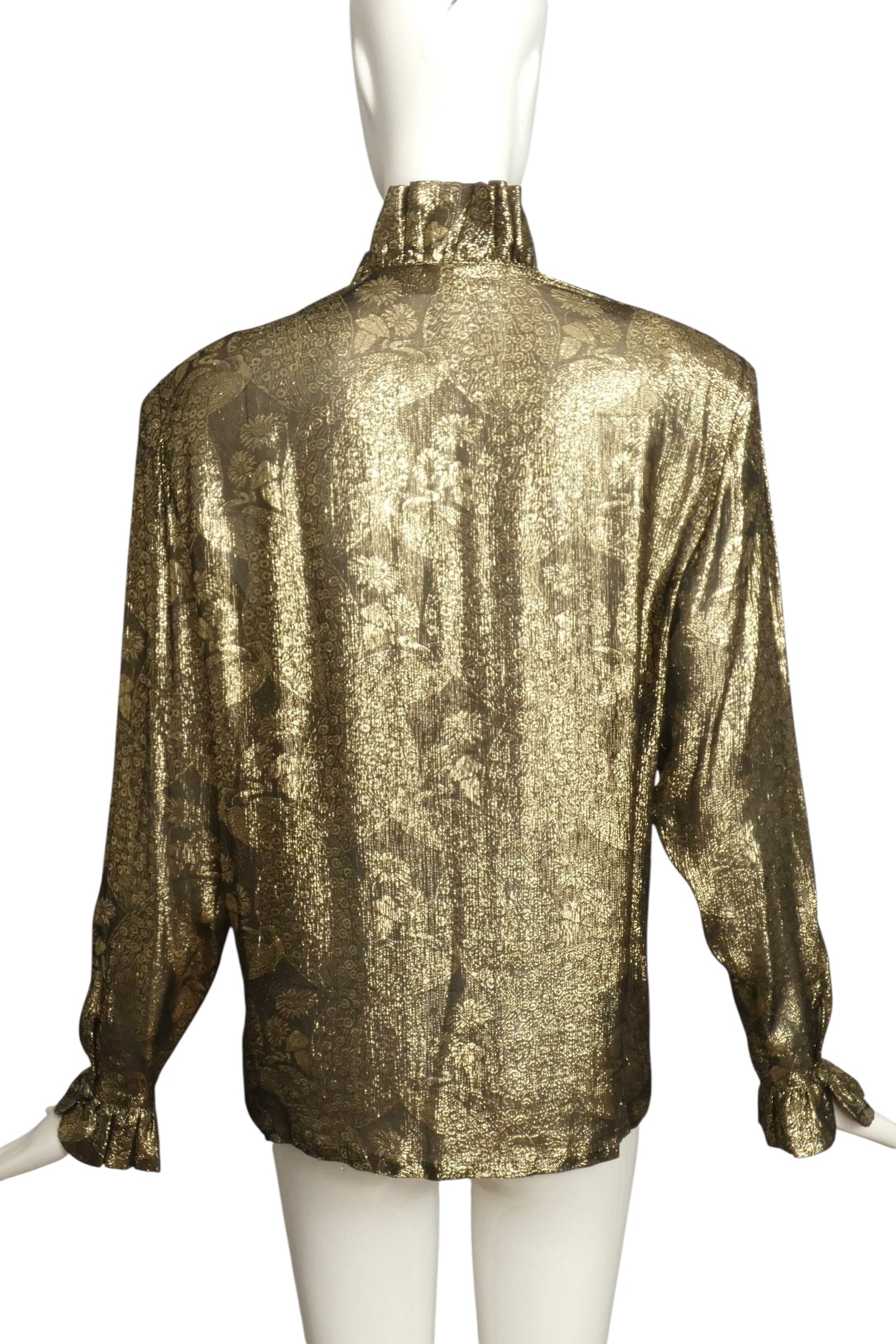 LOUIS FERAUD- 1980s Metallic Lame Blouse, Size 8