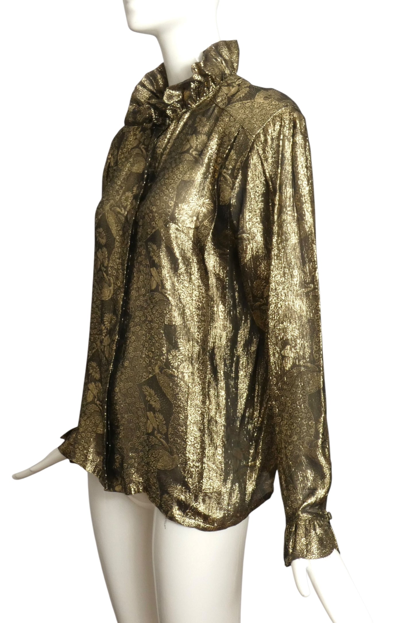 LOUIS FERAUD- 1980s Metallic Lame Blouse, Size 8