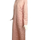 1980s Pink Quilted Satin Robe, Size 8