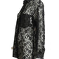 DIANE VON FURSTENBERG- 1970s Black Lace Blouse, Size 10