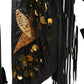 1980s Black Leather Fringe & Appliqué Coat, Size 10