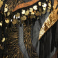 1980s Black Leather Fringe & Appliqué Coat, Size 10