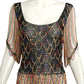 LORIS AZZARO- 1970s Chain Fringe Sweater Top, Size 4