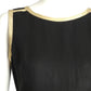 VALENTINO-1990s Black Linen & Gold Lame Shift Dress, Size 6
