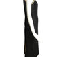 VALENTINO-1990s Black Linen & Gold Lame Shift Dress, Size 6