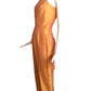 MAX MARA- 1990s Peach Silk Jumpsuit Ensemble, Size 8