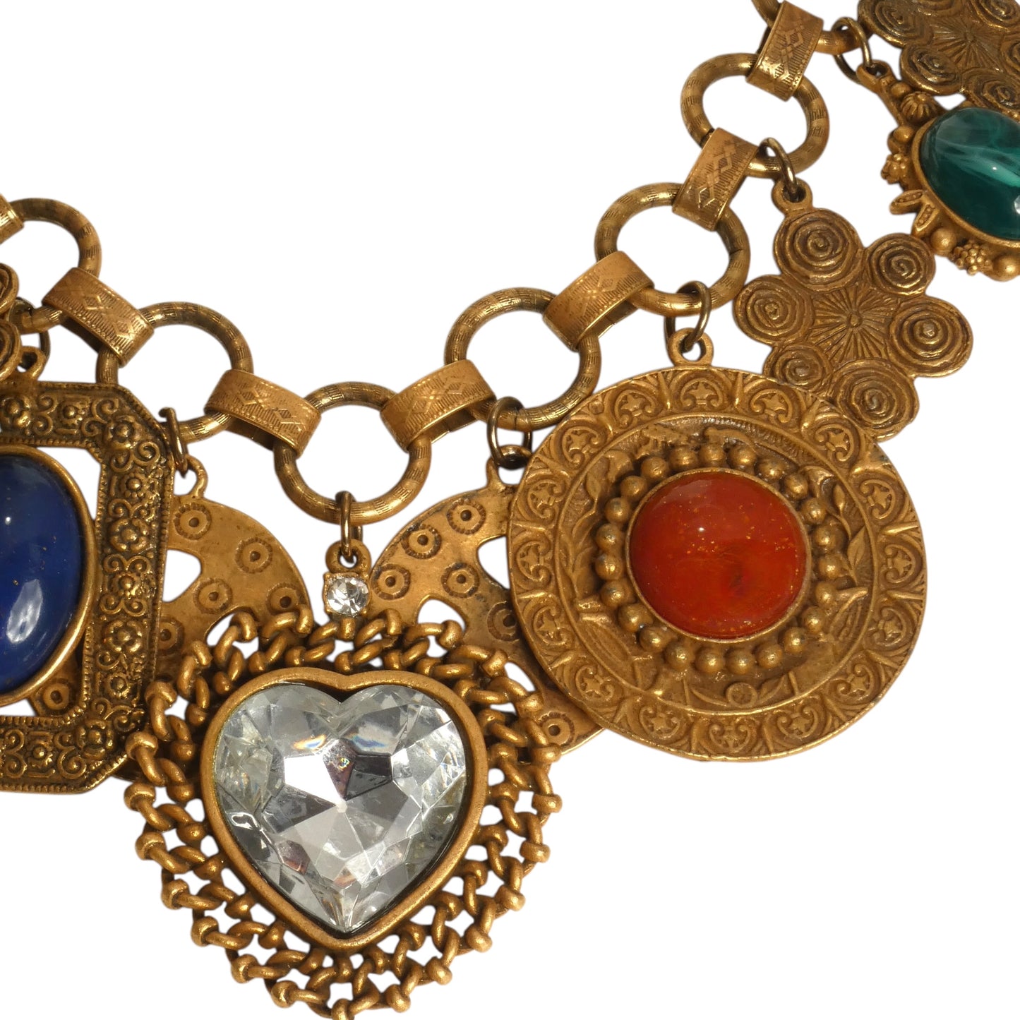 LES BERNARD- Brass Medallion Necklace