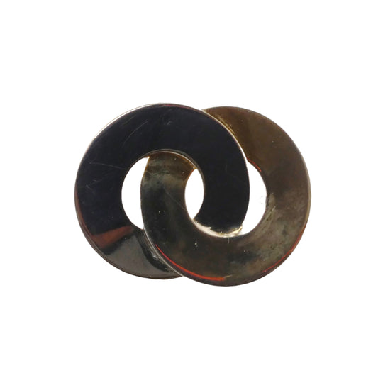 CHRISTIAN DIOR- 1969 SIlver & Gold Disc Brooch