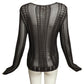 CHRISTIAN DIOR- 2001 Brown Open Weave Sweater, Size 8