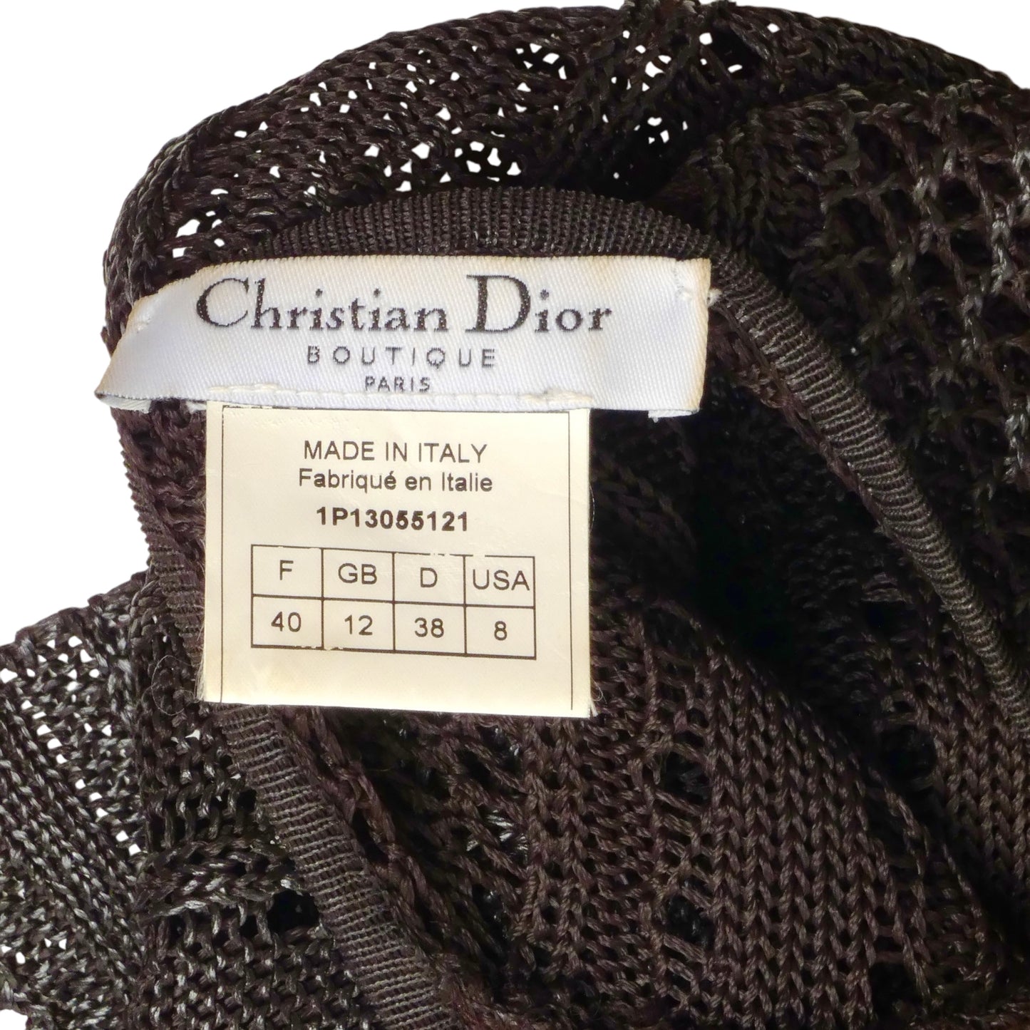 CHRISTIAN DIOR- 2001 Brown Open Weave Sweater, Size 8