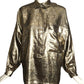 GENNY- 1980s Metallic Silk  L/S Blouse, Size 12
