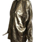 GENNY- 1980s Metallic Silk  L/S Blouse, Size 12