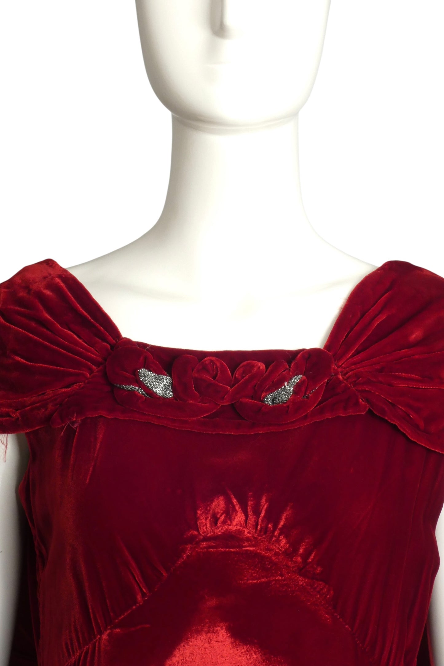 1930s Velvet Evening Gown, Size-6