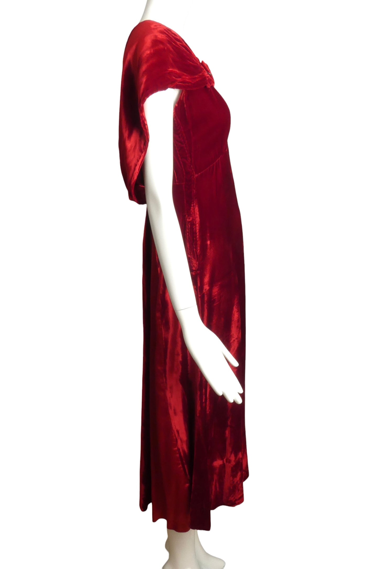 1930s Velvet Evening Gown, Size-6